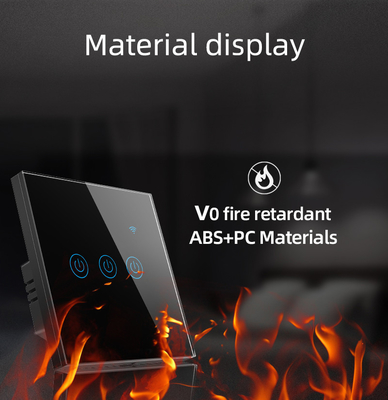 Glomarket UE 1/2/3/4 Gang Tuya Smart Switch Light Alexa Contrôle de la voix par le toucher Verre mur sans fil WiFi Commutateur électrique