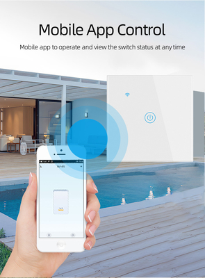 Glomarket UE 1/2/3/4 Gang Tuya Smart Switch Light Alexa Contrôle de la voix par le toucher Verre mur sans fil WiFi Commutateur électrique