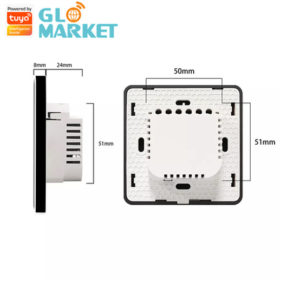 Glomarket Tuya Smart Glass Touch Button Wifi Smart Boiler Switch Alexa Contrôle par la voix Commutateur de chauffe-eau standard européen