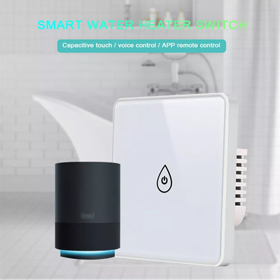 Glomarket Tuya Smart Glass Touch Button Wifi Smart Boiler Switch Alexa Contrôle par la voix Commutateur de chauffe-eau standard européen