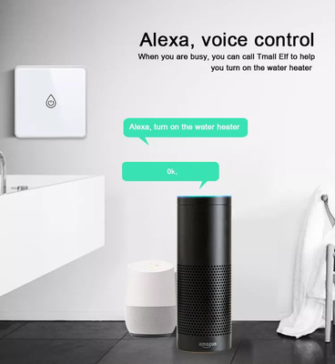 Glomarket Tuya Smart Glass Touch Button Wifi Smart Boiler Switch Alexa Contrôle par la voix Commutateur de chauffe-eau standard européen