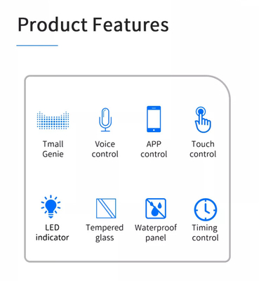 Commutateur de rideau intelligent Wifi/Zigbee Contrôle vocal Google Assistant Commutateur d'écran tactile standard UE