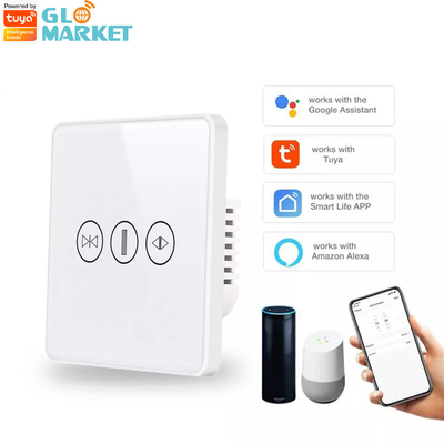 Commutateur de rideau intelligent Wifi/Zigbee Contrôle vocal Google Assistant Commutateur d'écran tactile standard UE