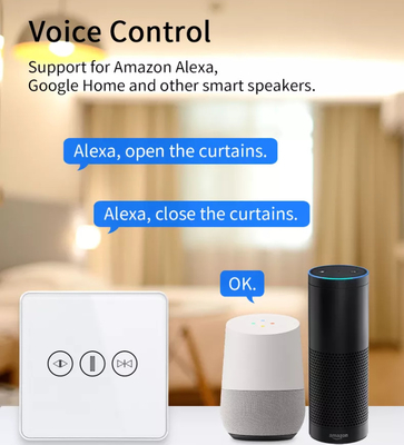 Commutateur de rideau intelligent Wifi/Zigbee Contrôle vocal Google Assistant Commutateur d'écran tactile standard UE