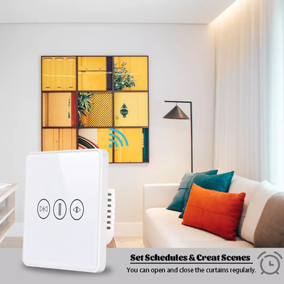 Commutateur de rideau intelligent Wifi/Zigbee Contrôle vocal Google Assistant Commutateur d'écran tactile standard UE