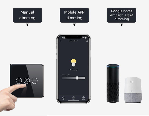 Lumière sans fil de Wi-Fi de rhéostat de commutateur de Crystal Panel Touch Wall Smart en verre de commutateur intelligent de Glomarket Tuya Wifi pour le Smart Home