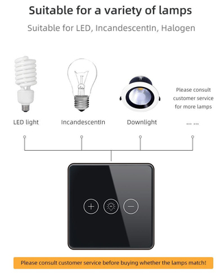 Lumière sans fil de Wi-Fi de rhéostat de commutateur de Crystal Panel Touch Wall Smart en verre de commutateur intelligent de Glomarket Tuya Wifi pour le Smart Home