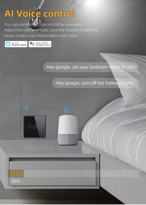 Lumière sans fil de Wi-Fi de rhéostat de commutateur de Crystal Panel Touch Wall Smart en verre de commutateur intelligent de Glomarket Tuya Wifi pour le Smart Home