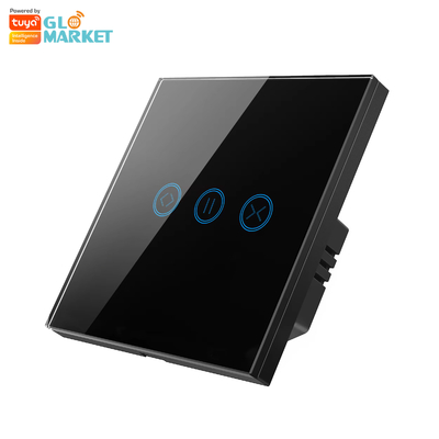 Glomarket Tuya WiFi Smart Touch Screen Switch Rideau à rouleaux Fermeture de porte Switch Panneau de rideau électrique APP télécommande