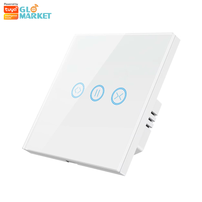 Glomarket Tuya WiFi Smart Touch Screen Switch Rideau à rouleaux Fermeture de porte Switch Panneau de rideau électrique APP télécommande