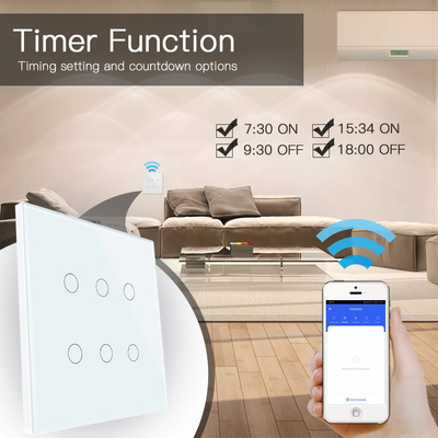 Glomarket Smart Wifi Brésil 118*124 Switch Travaillez avec l'assistant Google Alexa Tuya Smart Light Switch pour la maison