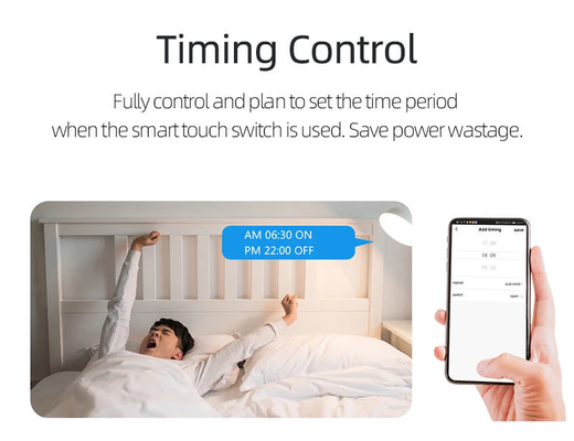 Glomarket Tuya Wifi Zigbee Smart Light Switch Appuyez sur le bouton de commutateur de mur 1/2/3 Gang Travaillez avec Alexa Google Home
