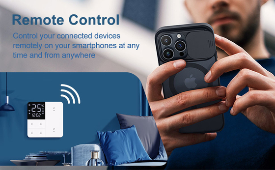 Glomarket Tuya Wifi Smart Wall Light Switch 1/2/3 Gang Support Contrôle vocal / application / tactile avec écran d'affichage de température