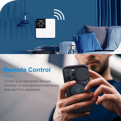 Glomarket Tuya Wifi Smart Wall Light Switch 1/2/3 Gang Support Contrôle vocal / application / tactile avec écran d'affichage de température