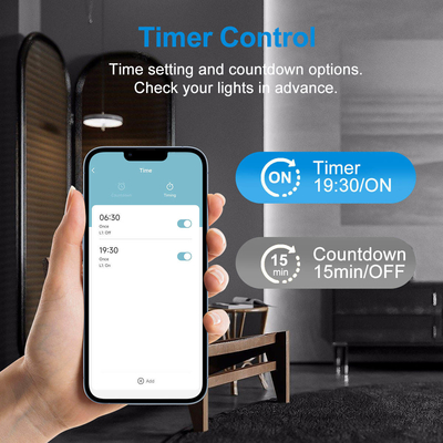 Glomarket Tuya Wifi Smart Wall Light Switch 1/2/3 Gang Support Contrôle vocal / application / tactile avec écran d'affichage de température