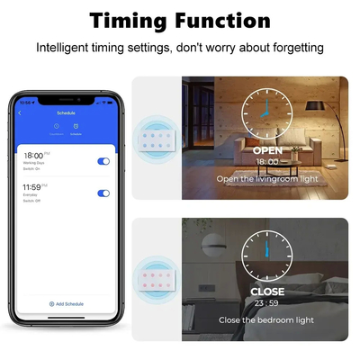 Glomarket Smart Home 8 Gang Wall Switch US Standard Tuya Voice APP télécommande sans fil Commutateur de lumière tactile sur le mur