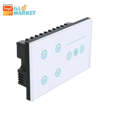 Glomarket Tuya Smart Touch Switch Sur le mur, panneau en verre, éclairage électrique et ventilateur, commutateur Smart Life, contrôle vocal Alexa