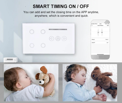 Glomarket Tuya Smart Touch Switch Sur le mur, panneau en verre, éclairage électrique et ventilateur, commutateur Smart Life, contrôle vocal Alexa