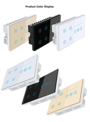 Glomarket Tuya Smart Touch Switch Sur le mur, panneau en verre, éclairage électrique et ventilateur, commutateur Smart Life, contrôle vocal Alexa