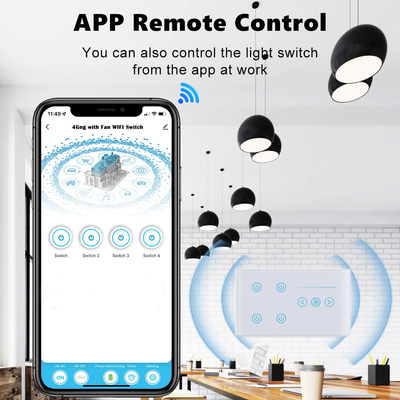 Glomarket Tuya Smart Touch Switch Sur le mur, panneau en verre, éclairage électrique et ventilateur, commutateur Smart Life, contrôle vocal Alexa