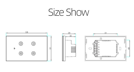 Glomarket Produits de nouveau design Tuya Smart Wifi Switch Wall Us Standard Panel tactile en verre éclairage Support de commande à distance d'application