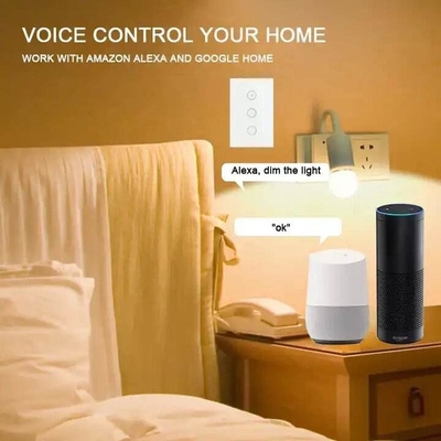 Glomarket Digital Smart Switch Light Wifi Dimmer sans fil verre tactile panneau de commutation lumineux Tuya télécommande avec Alexa