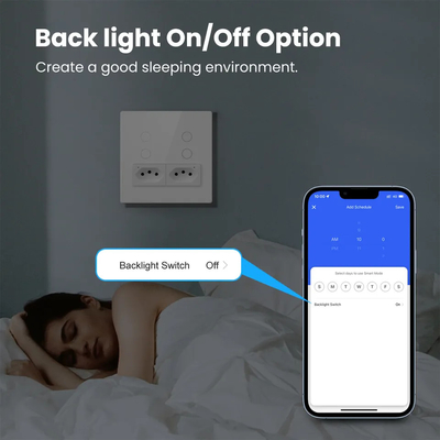 Glomarket Smart Wifi Brésil Standard Smart Home Tuya Smart 4 Gang Switch et prise Wifi Smart Socket fonctionne avec Alexa