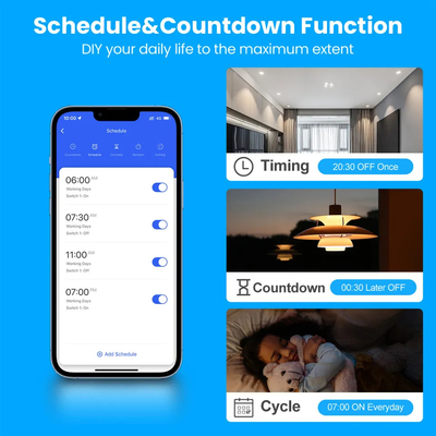 Glomarket Smart Wifi Brésil Standard Smart Home Tuya Smart 4 Gang Switch et prise Wifi Smart Socket fonctionne avec Alexa