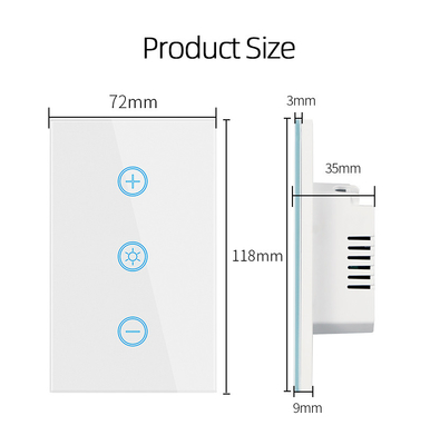 Glomarket US Standard Dimmer Commutateur sans fil électrique Commutateur intelligent Intelligent Mur Dimmer Commutateur lumineux Smart Home Automatisation