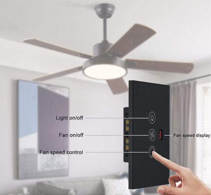 Glomarket Tuya Wifi Smart Fan Switch Tuya Smart Switch Ventilateur vitesse de la lumière allumée et éteinte commande vocale commande EU / US Standard