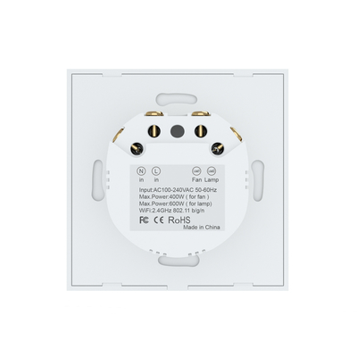 Glomarket Tuya Wifi Smart Fan Switch Tuya Smart Switch Ventilateur vitesse de la lumière allumée et éteinte commande vocale commande EU / US Standard
