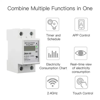 Glomarket Wifi Tuya/Smart Life App Contrôle à distance Protecteur de circuit intelligent Relais Dispositif interrupteur Compteur d'énergie