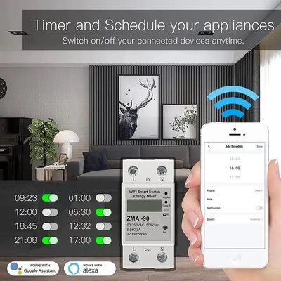 Glomarket Wifi Tuya/Smart Life App Contrôle à distance Protecteur de circuit intelligent Relais Dispositif interrupteur Compteur d'énergie