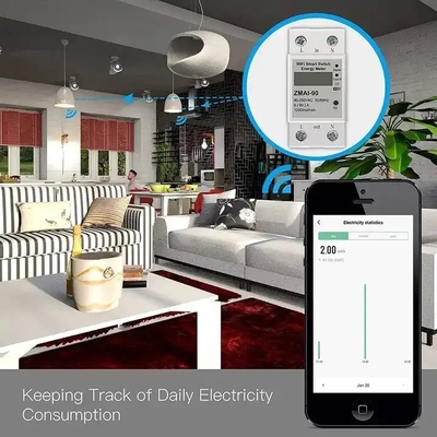 Glomarket Wifi Tuya/Smart Life App Contrôle à distance Protecteur de circuit intelligent Relais Dispositif interrupteur Compteur d'énergie