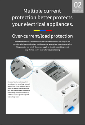 Glomarket Wifi Tuya/Smart Life App Contrôle à distance Protecteur de circuit intelligent Relais Dispositif interrupteur Compteur d'énergie