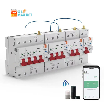 Glomarket Disjoncteur Wifi Smart Switch Tuya Smart 1p 2p 3p 4p Système domestique intelligent Circuit électrique 4P Disjoncteur intelligent MCB