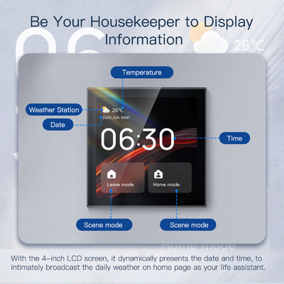 Glomarket Tuya Smart 4 pouces multi-fonctionnel écran tactile Panneau de commande Alexa voix Zigbee contrôle central