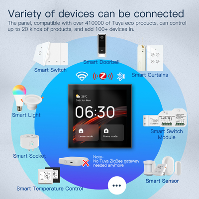 Glomarket Tuya Smart 4 pouces multi-fonctionnel écran tactile Panneau de commande Alexa voix Zigbee contrôle central