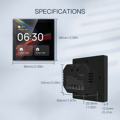 Glomarket Tuya Smart 4 pouces multi-fonctionnel écran tactile Panneau de commande Alexa voix Zigbee contrôle central