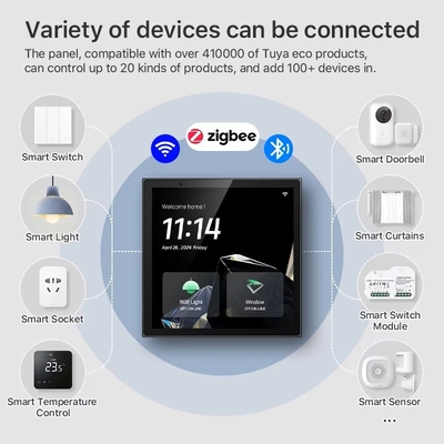 Panneau de commande de la maison intelligente Glomarket Écran tactile 4 pouces WiFi multifonctionnel Système de musique de fond pour la maison Tuya Zigbee Gateway