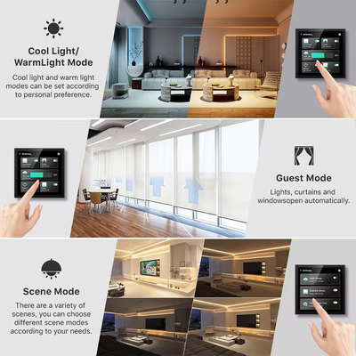 Panneau de commande de la maison intelligente Glomarket Écran tactile 4 pouces WiFi multifonctionnel Système de musique de fond pour la maison Tuya Zigbee Gateway